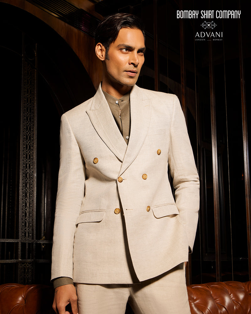 BSC x ALB | Serenade 100% Linen Double Breasted Blazer - Beige