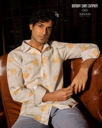 BSC x ALB | Terrace Cotton Linen Printed Shirt - Yellow