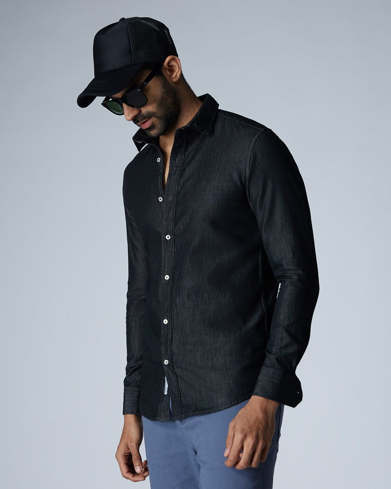 Black Denim Shirt Bombay Shirt Company Black Denim Shirt Bombay Shirt Company
