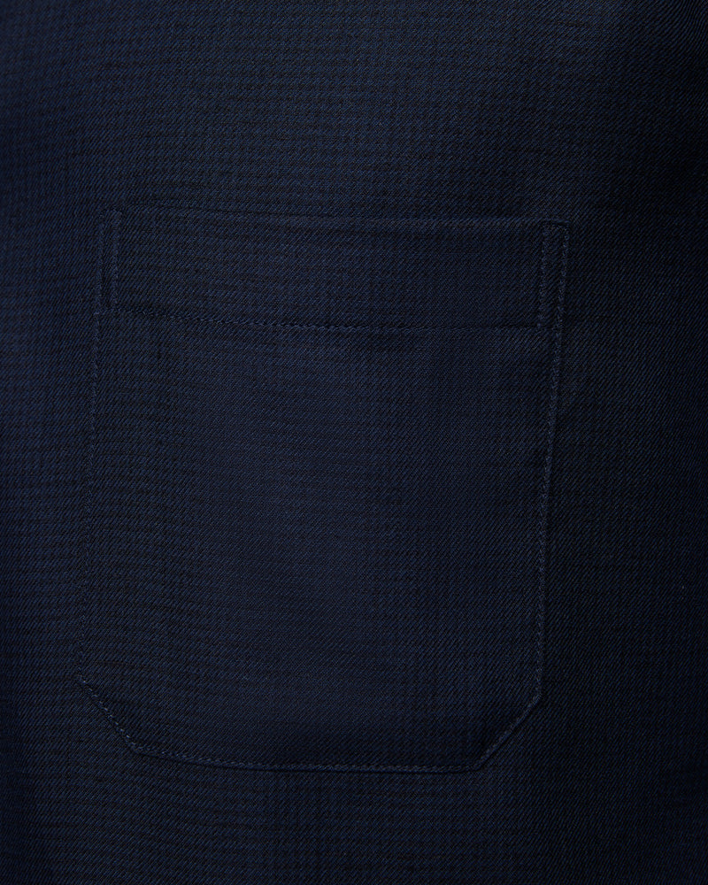 Navy Cotton Twill Shirt