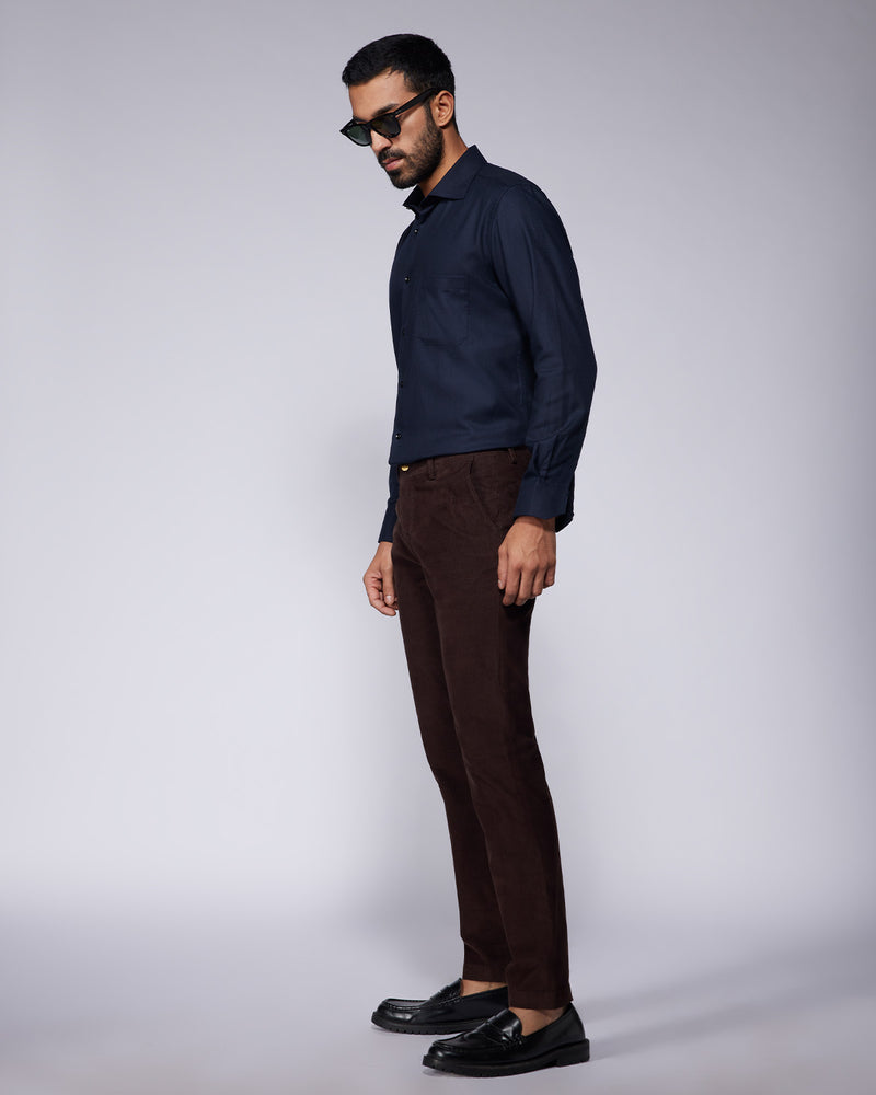 Navy Cotton Twill Shirt
