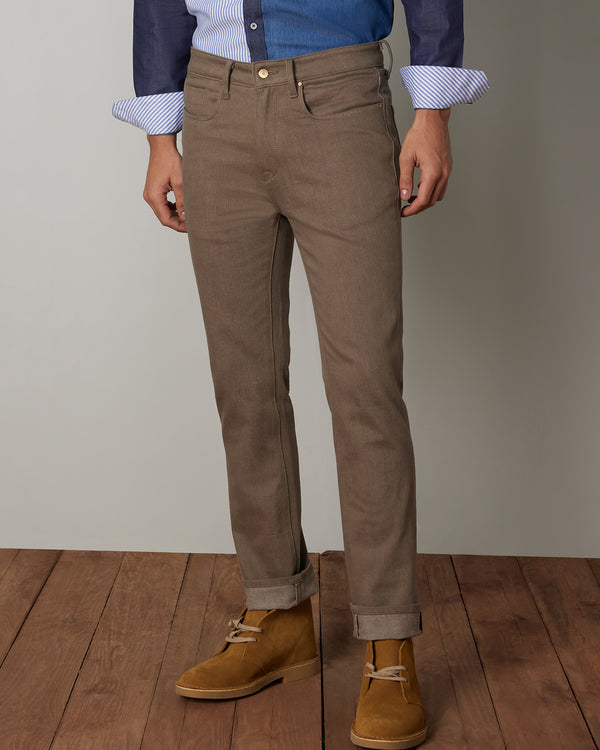 Japanese Bronzed Olive Stretch Jeans