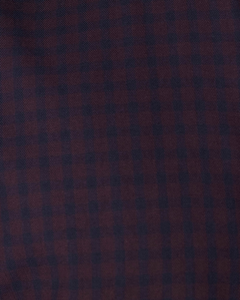 Brown & Black Herringbone Checked Shirt