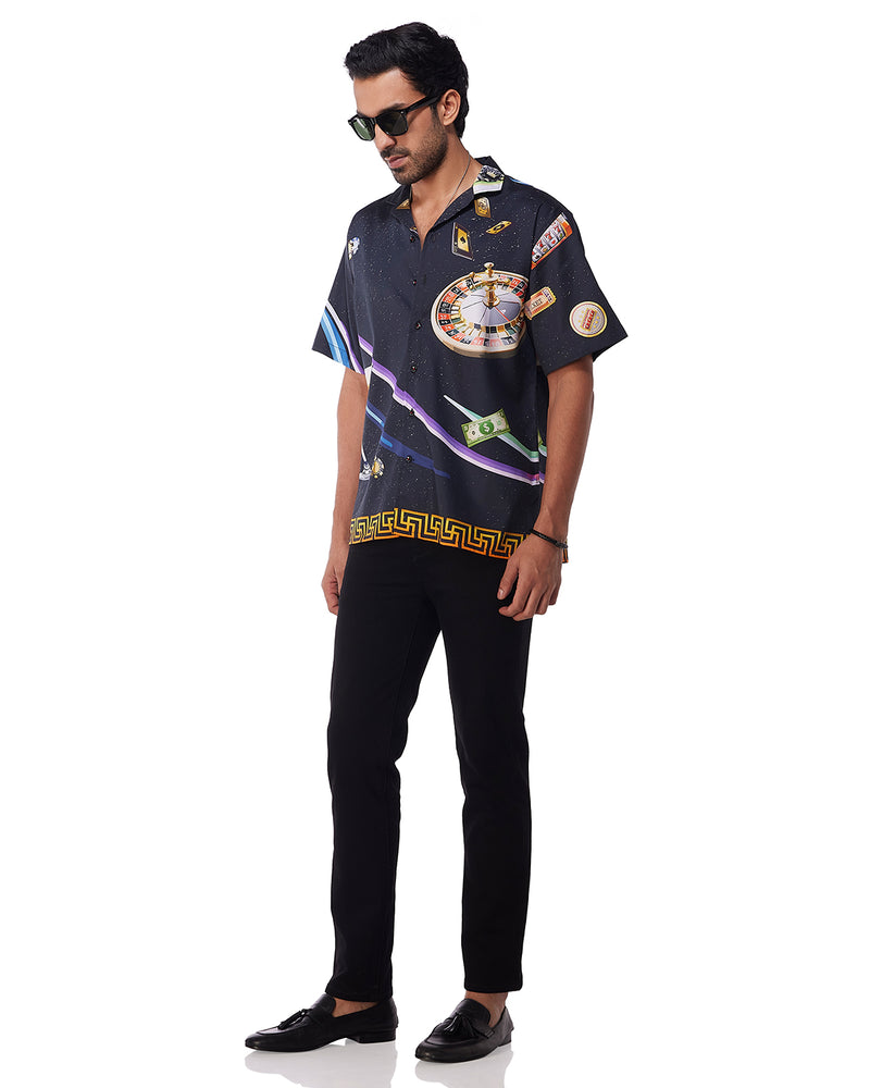 Black Casino Printed Shirt
