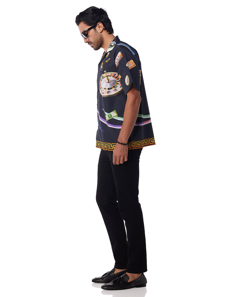 Black Casino Printed Shirt