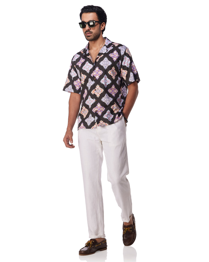 Black Aztec Printed Shirt