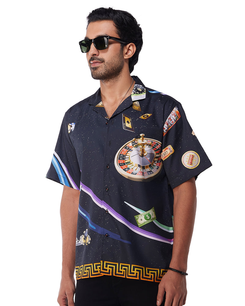 Black Casino Printed Shirt