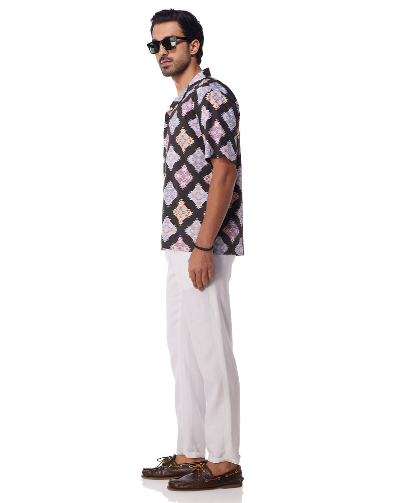 Black Aztec Printed Shirt