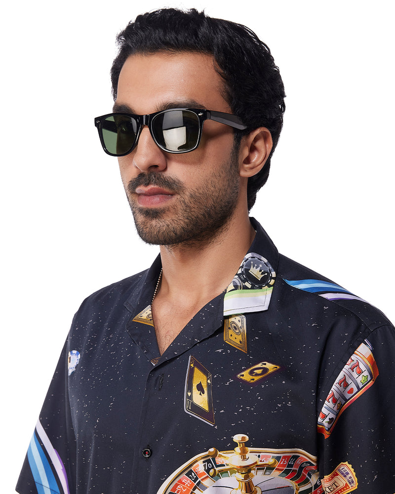 Black Casino Printed Shirt