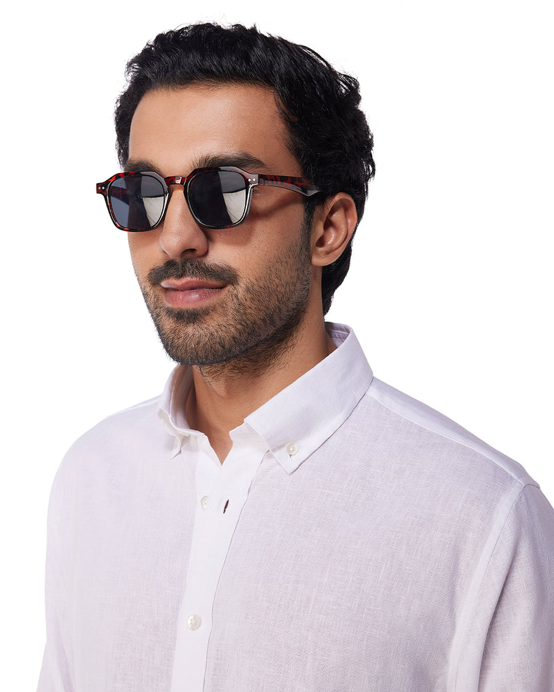 White Blended Linen Soft Washed Shirt