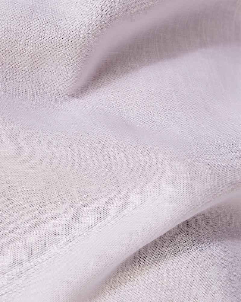 White Blended Linen Soft Washed Shirt