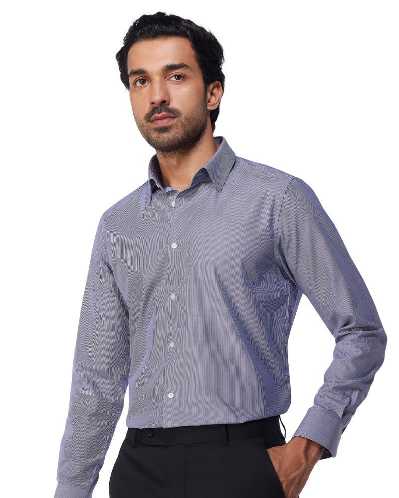 Blue & White Pinstriped Shirt