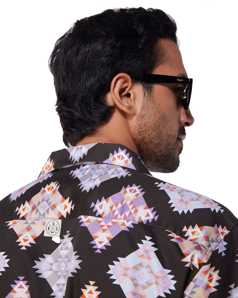 Black Aztec Printed Shirt