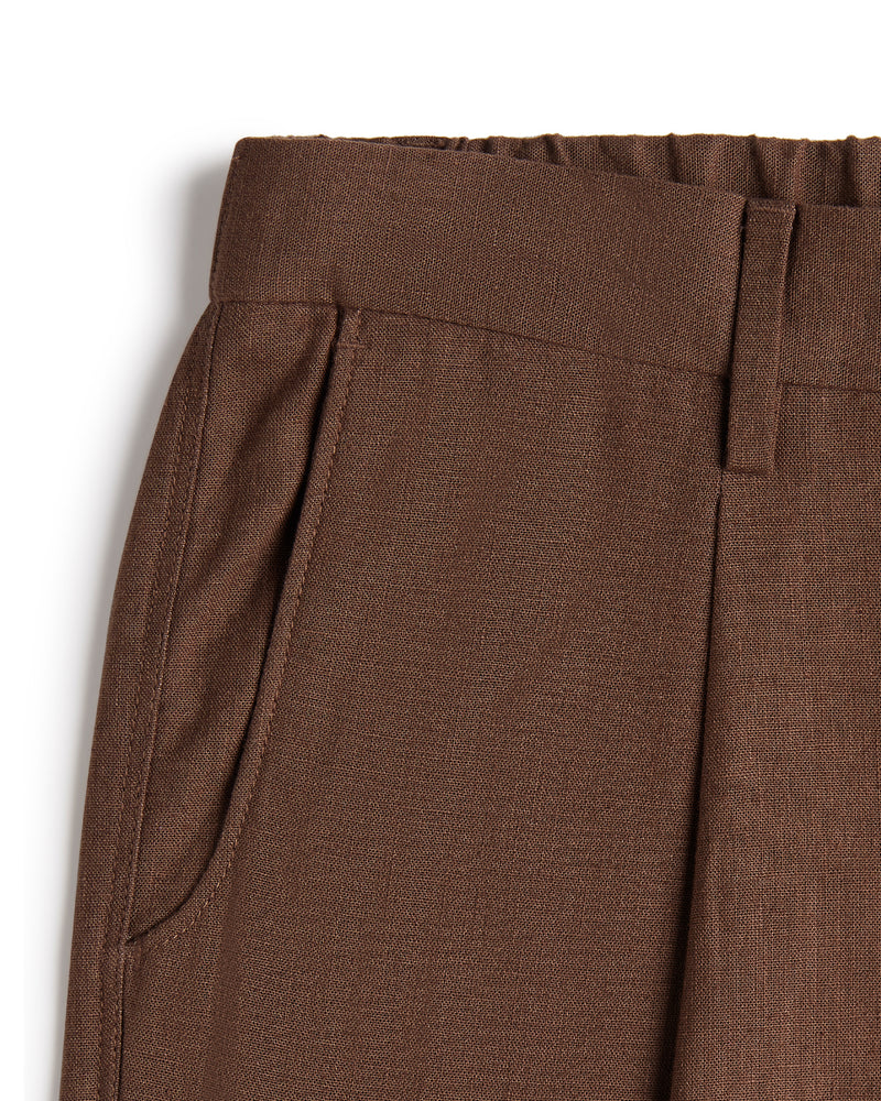 Tropicscape Cotton Linen Pants - Brown