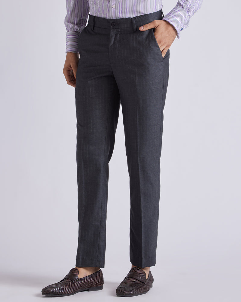 Contour Blended Wool Dress Pants - Dark Grey