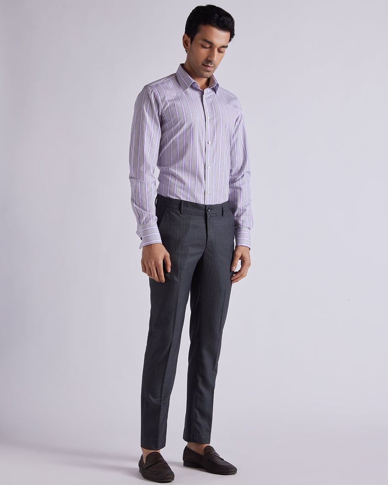 Contour Blended Wool Dress Pants - Dark Grey