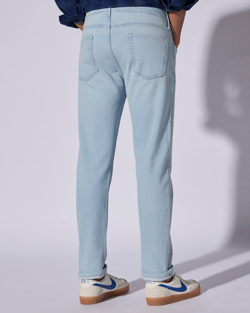 Frosted Indigo Stretch Jeans - Light Blue