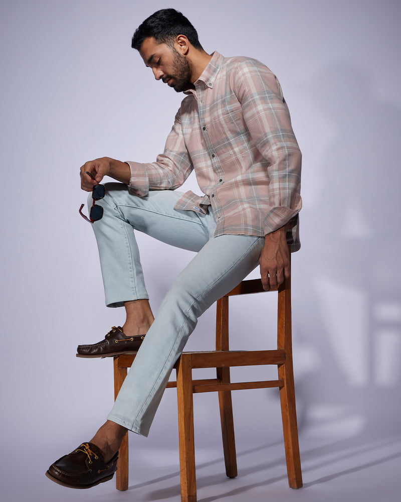 Icy Stone Stretch Jeans - Light Blue
