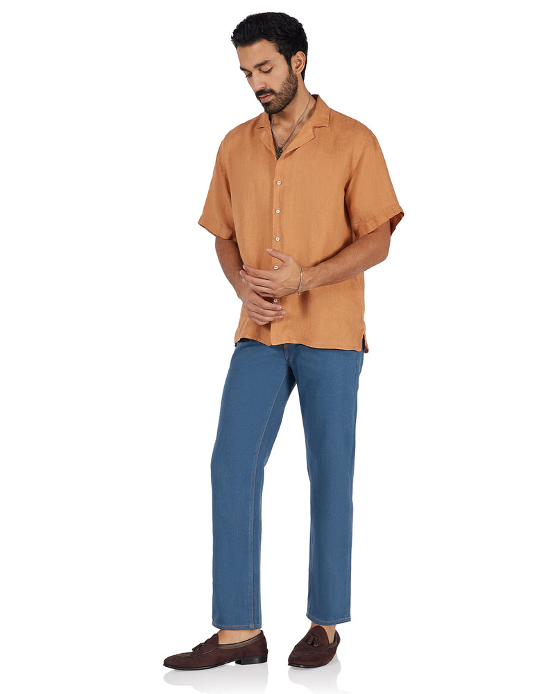 Sand Washed 100% Linen Twill Shirt