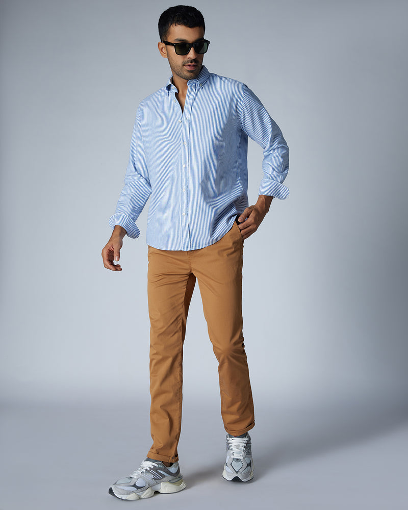 Dark Blue Oxford Striped Shirt Bombay Shirt Company Dark Blue Oxford Striped Shirt Bombay Shirt Company