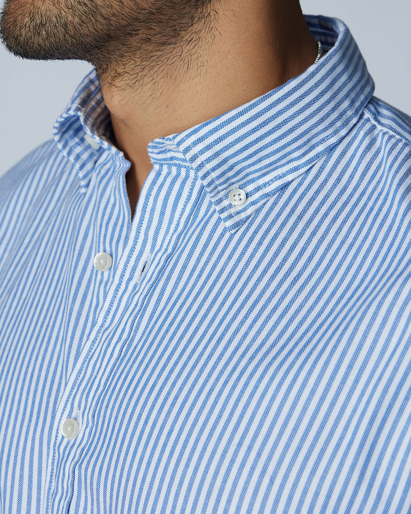 Dark Blue Oxford Striped Shirt