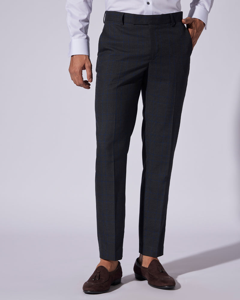 Dorian Checked Dress Pants - Grey