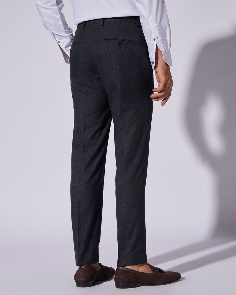 Dorian Checked Dress Pants - Grey