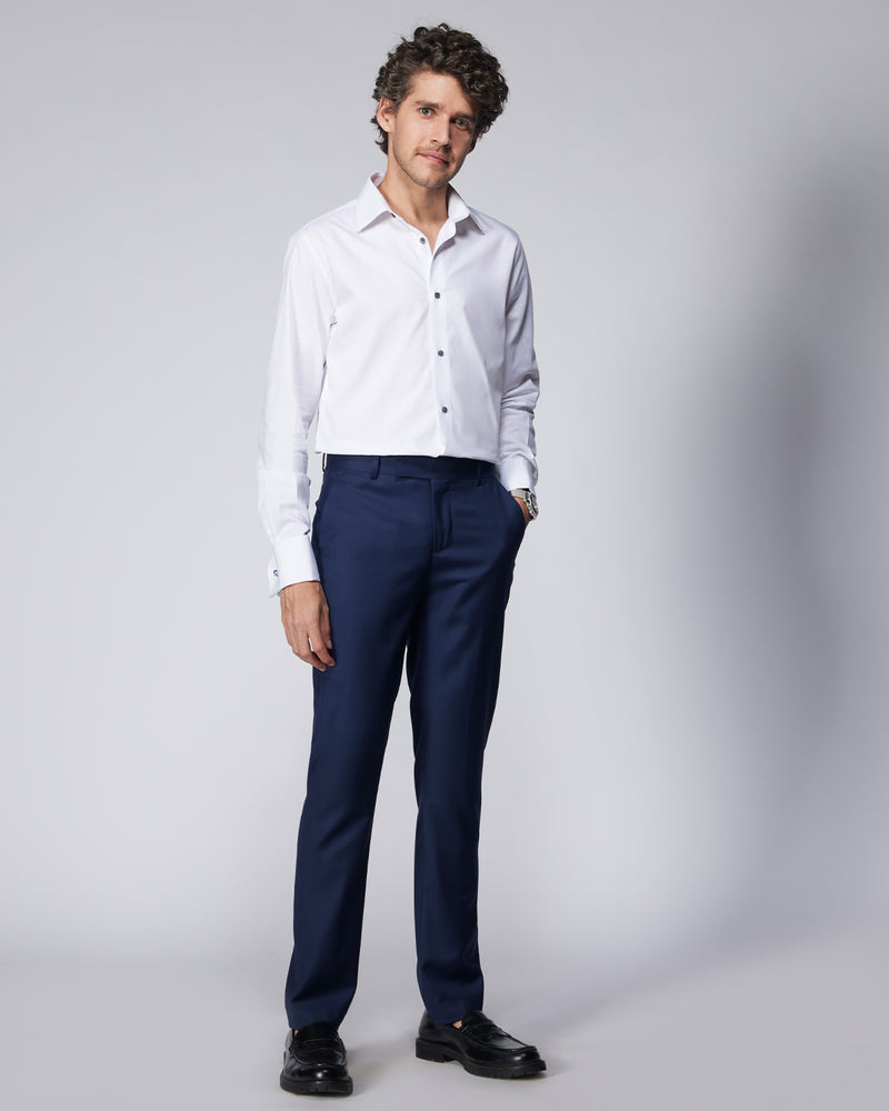 Cresta Blended Wool Dress Pants - Navy