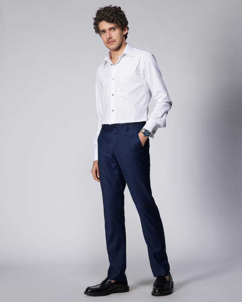 Cresta Blended Wool Dress Pants - Navy