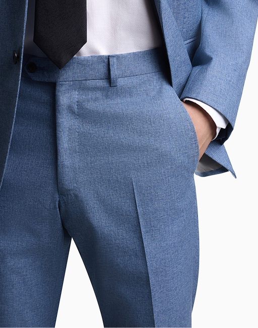 New Crescendo Stretch Blended Wool Blazer - Sky Blue