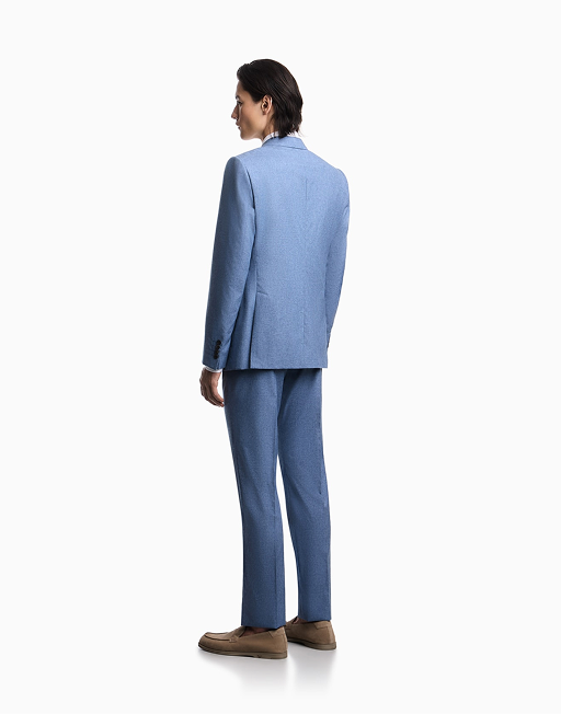 New Crescendo Stretch Blended Wool Blazer - Sky Blue