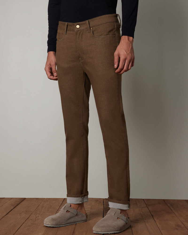 Earthy Brown Stretch Jeans.