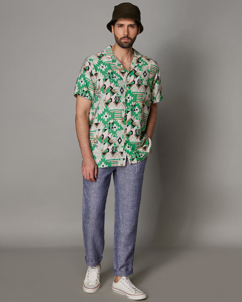 Elegant Linen Pants - Blue