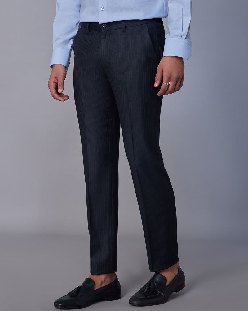 Epsilon Striped Dress Pants - Dark Grey Bombay Shirt Company Epsilon Striped Dress Pants - Dark Grey Bombay Shirt Company