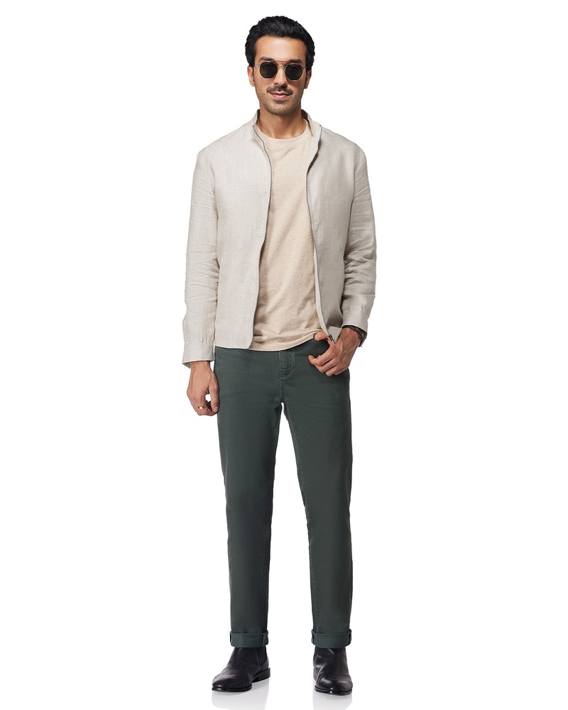 Noble Dobby Stretch Jeans - Olive