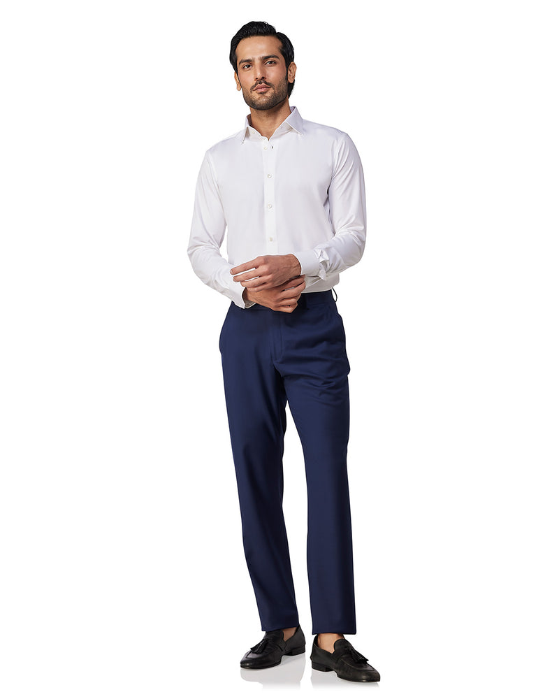 White Smooth Cotton Poplin Shirt