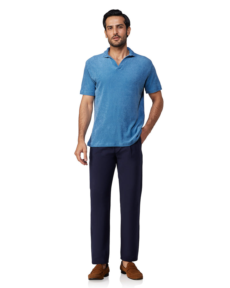 Signature Terry Towel Polo T-Shirt - Blue