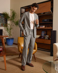 The Sorrento Striped Soft Tailored Suit - Grey