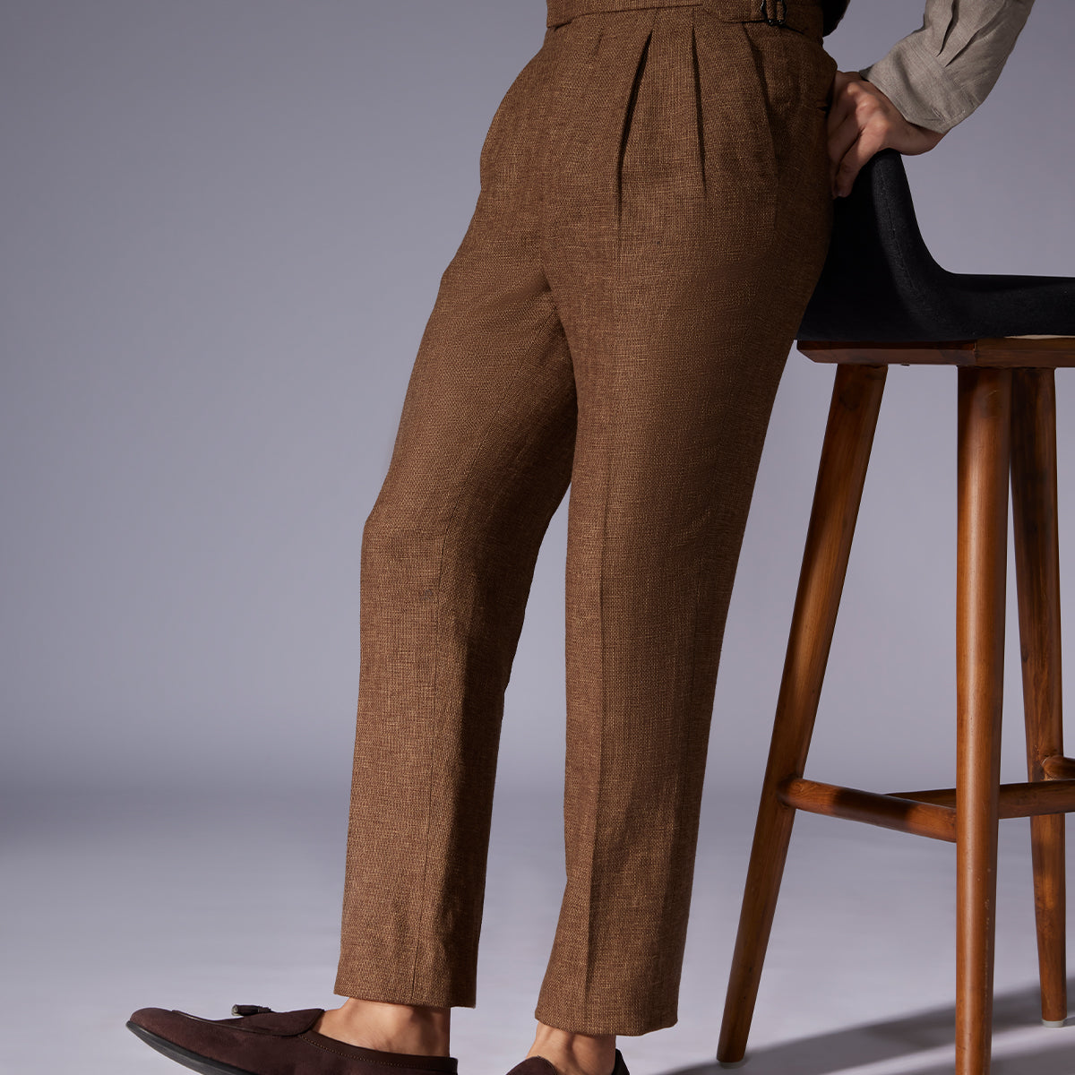 Harmony Cotton Linen Neapolitan Dress Pants Khaki – Bombay
