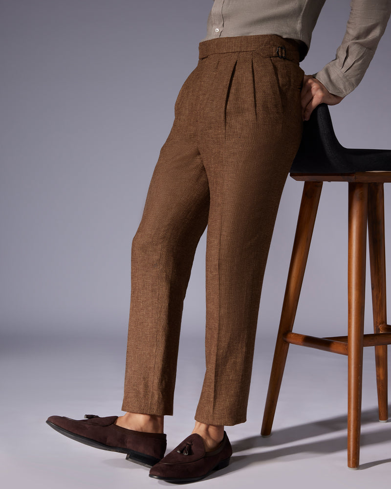 Harmony Cotton Linen Neapolitan Dress Pants - Khaki Bombay Shirt Company Harmony Cotton Linen Neapolitan Dress Pants - Khaki Bombay Shirt Company