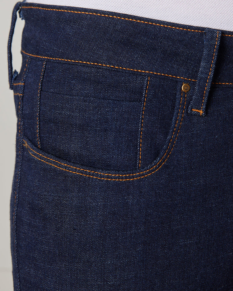 Hatched Blue Stretch Jeans