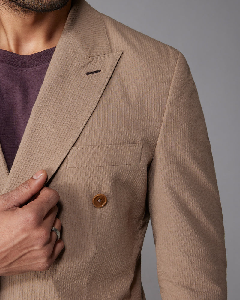 The Havenwood Double Breasted Blazer - Brown