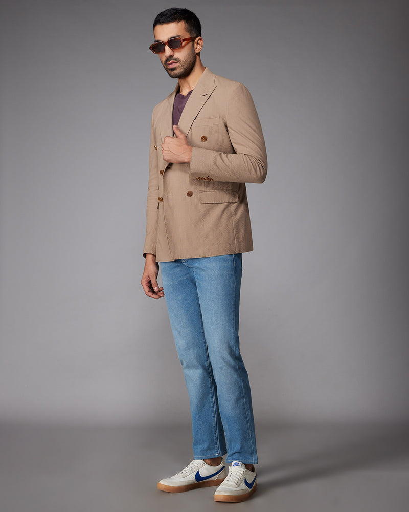 The Havenwood Double Breasted Blazer - Brown