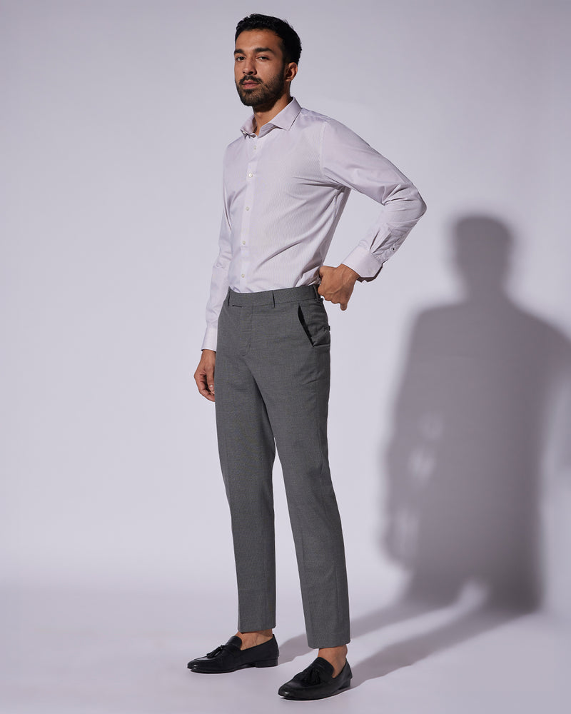 Helios Stretch Checked Dress Pants - Grey