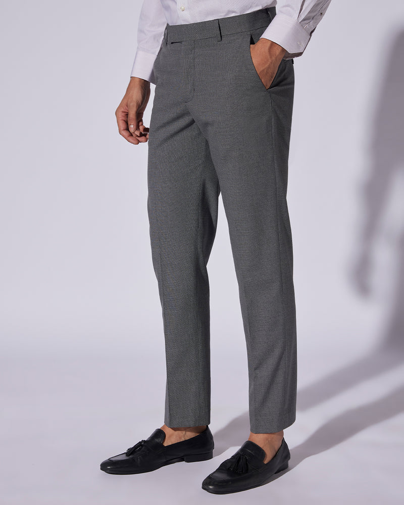 Helios Stretch Checked Dress Pants - Grey