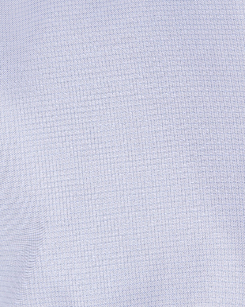 Light Blue Stretch Checked Shirt