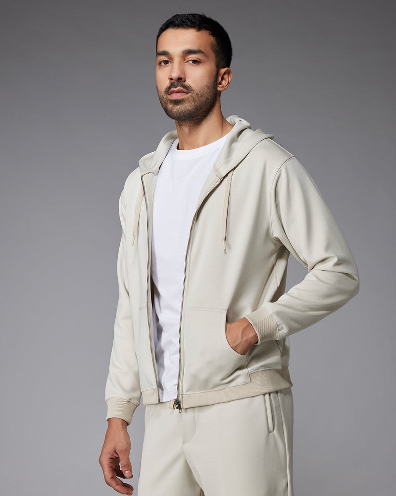 Luxe Travel Zipper Hoodie - Light Grey