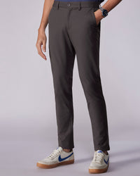 Tailored 4-Way Stretch Twill Smart Pants - Dark Grey