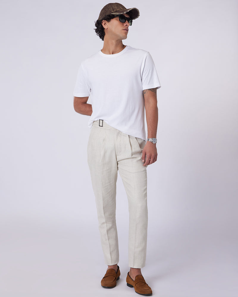 Charisma Linen Neapolitan Dress Pants - Ecru