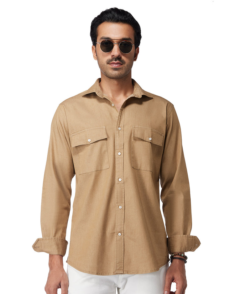 Beige Denim Shirt